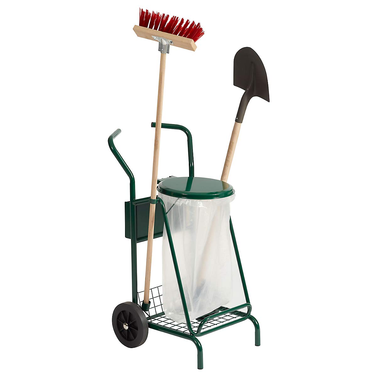 Chariot de voirie Mobisac - roues caoutchouc - 110l - vert mousse - RAL 6005