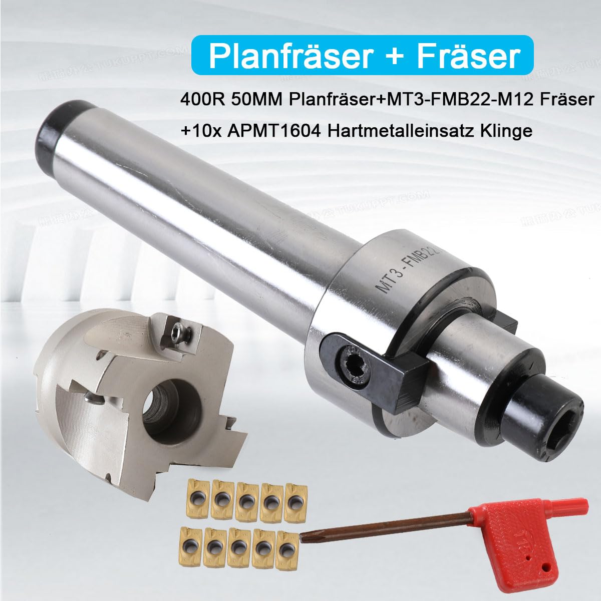 Soporte para fresa de planos MT3-FMB22-M12 400R-50-22, juego de corte CNC APMT1604