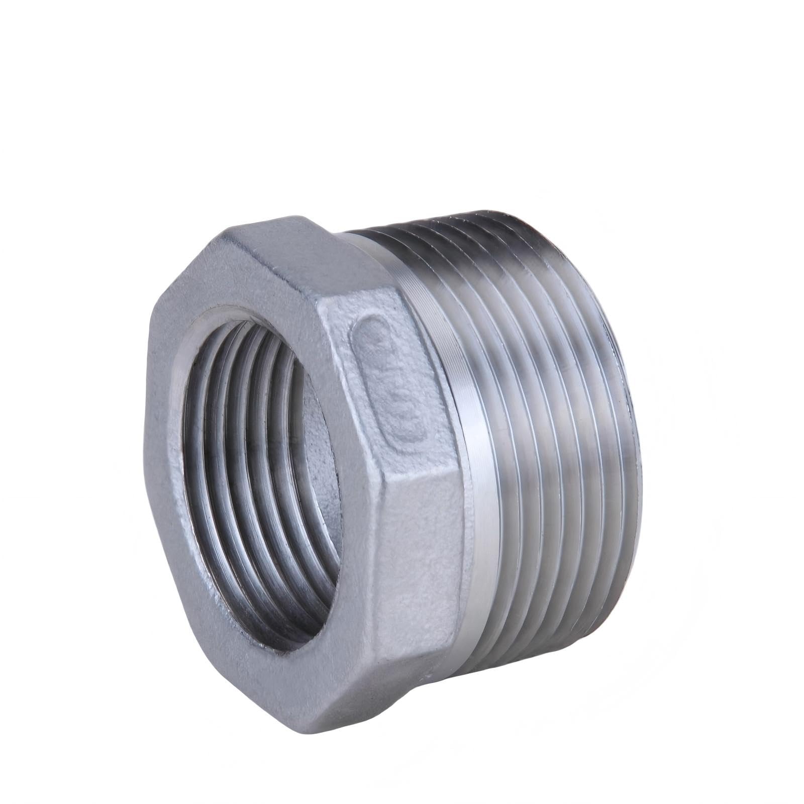 Raccord de tuyau NPT mâle 1,5" vers femelle 1" réducteur hexagonal en acier inoxydable 304