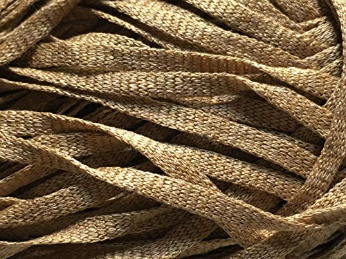 Camel - Light Brown Viscose Shine Bulky Skinny Net Ribbon Yarn 50 Gram, 60 Yards #TOP19