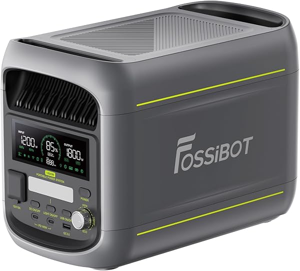 FOSSiBOT Polska F1800 Przenośna Elektrownia 1024Wh LiFePO4 -Stacja Zasilania, 1800W Power station 7 portów，2+3 letnia gwarancja 113