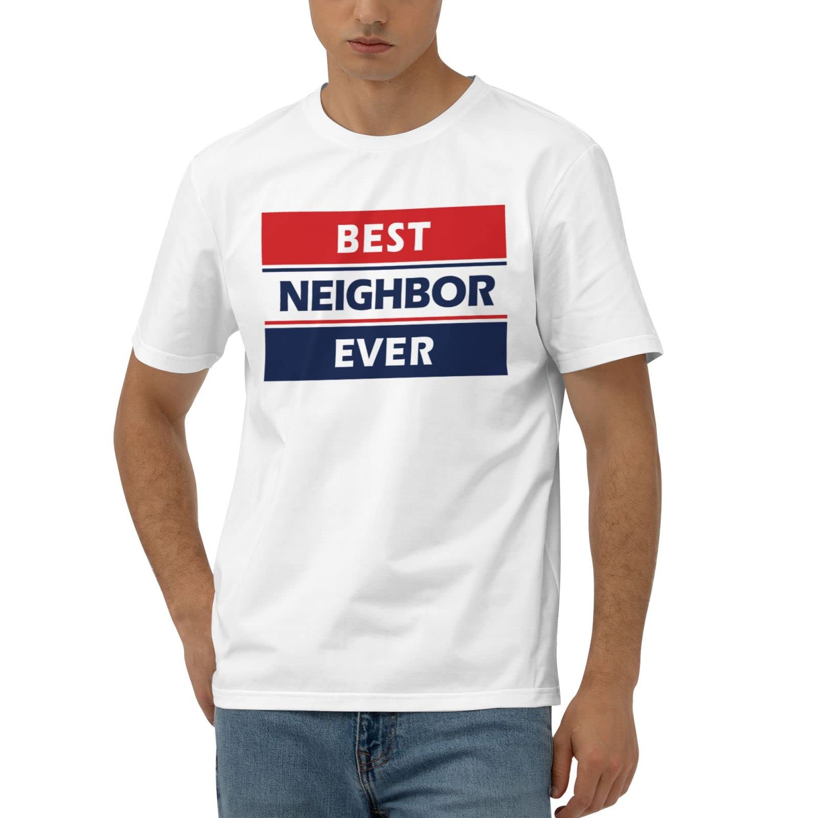 T-shirts pour hommes drôles Best Neighbor Ever vêtement humour coton taille 2XL