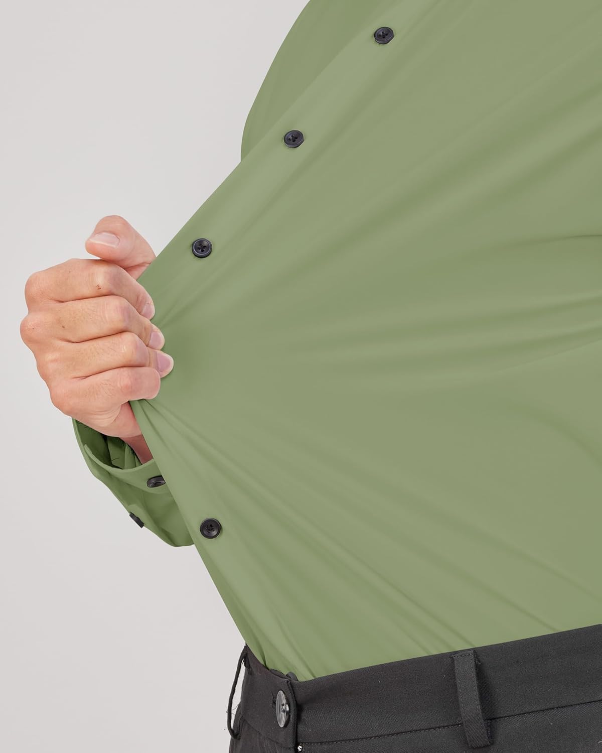 J.VER Men's Dress Shirts Stretch Long Sleeve Formal Shirt Solid Business Casual Button Down Shirts for Wedding Prom - Image 2