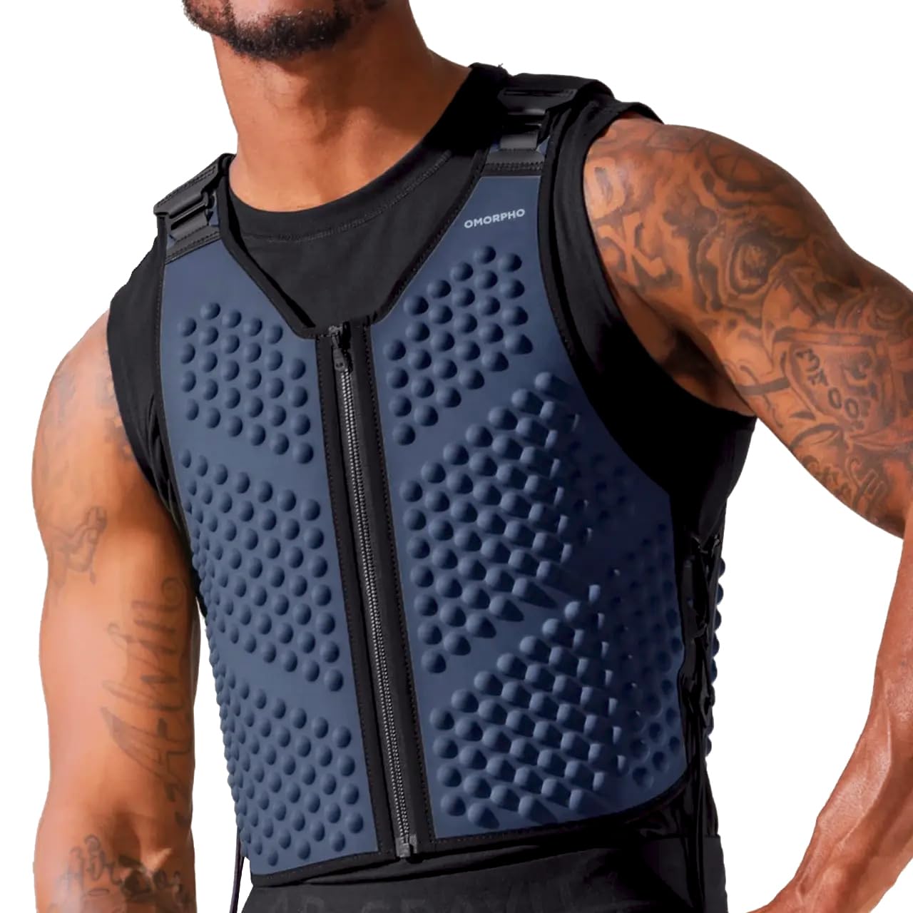 OMORPHO Men’s G-Vest, 10 lb low-profile weighted vest with adjustable, comfort fit. Ideal for strength, running and fitness.