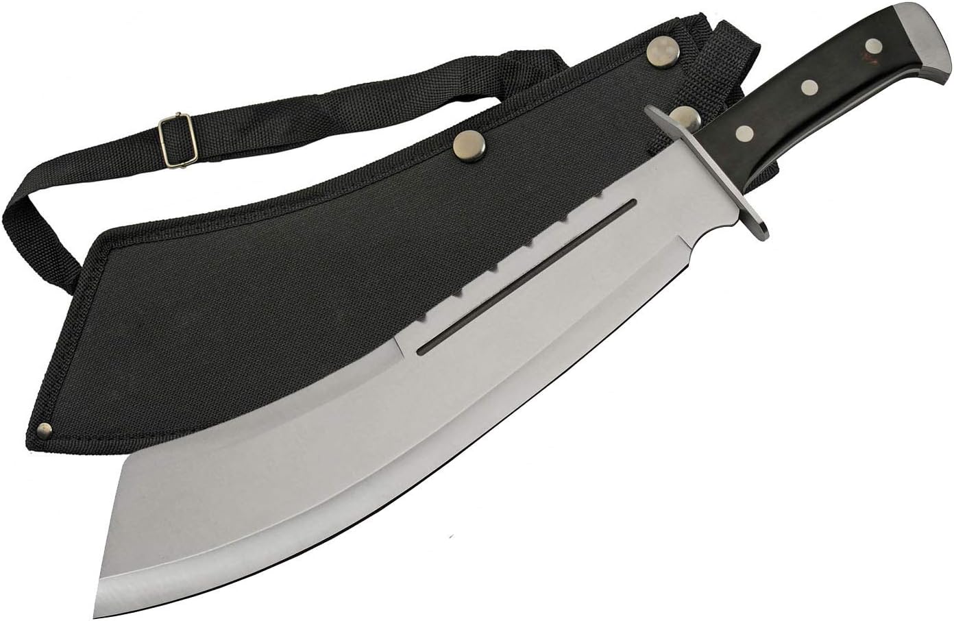 SZCO Supplies 18.25" Full Tang Machete with Nylon Sheath – High-Carbon Stainless Steel Blade for Camping, Survival, and Outdoor Adventures