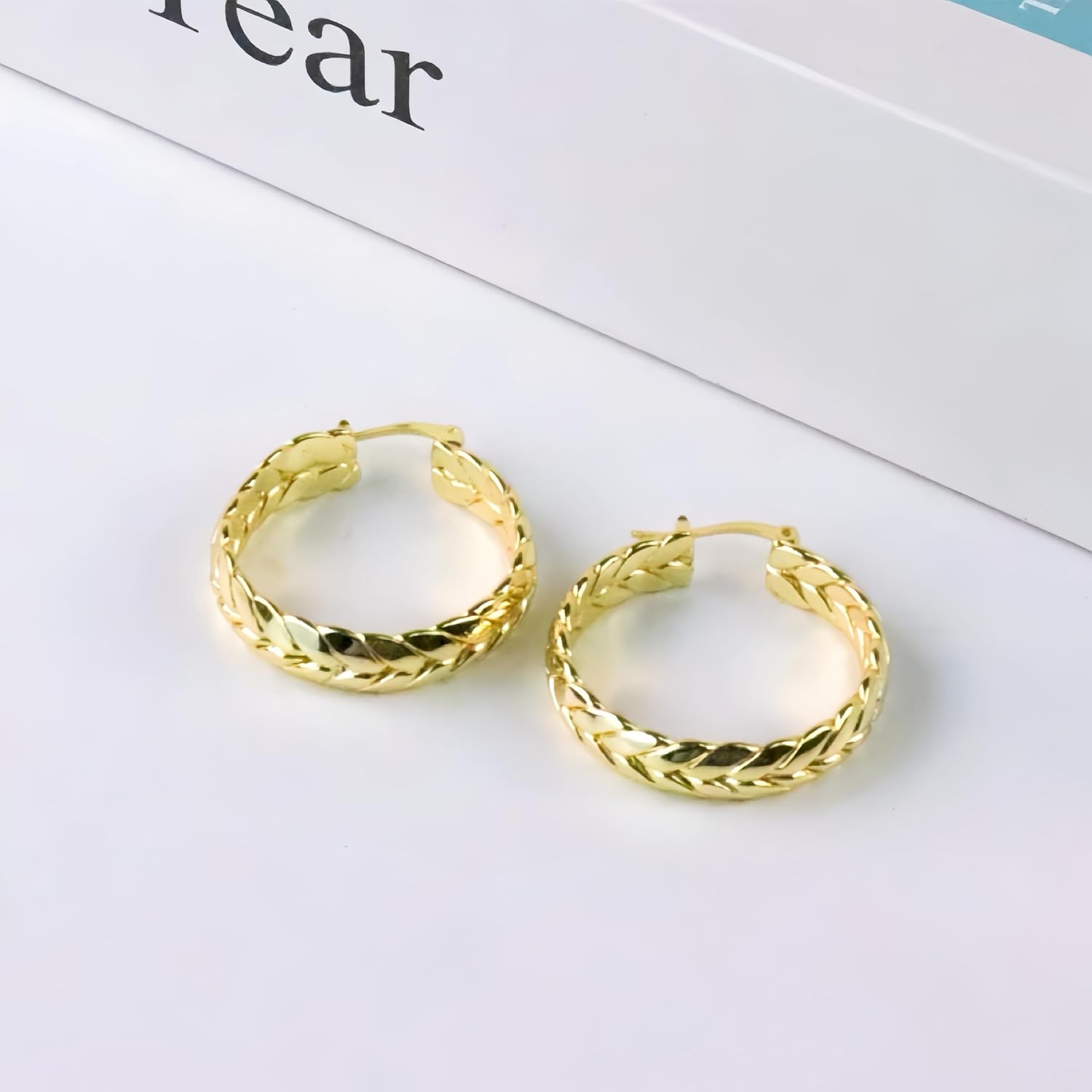ToHeart Chunky Gold Hoop Earrings for Womens Dainty 14K Large Gold Hoop Earrings for Womens Birthday Hypoallergenic - Image 5