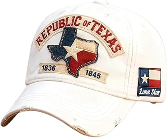 Republic of Texas Distressed Baseball Cap,1836-1845 Lone Star Embroidered Vintage Hat for Men Women