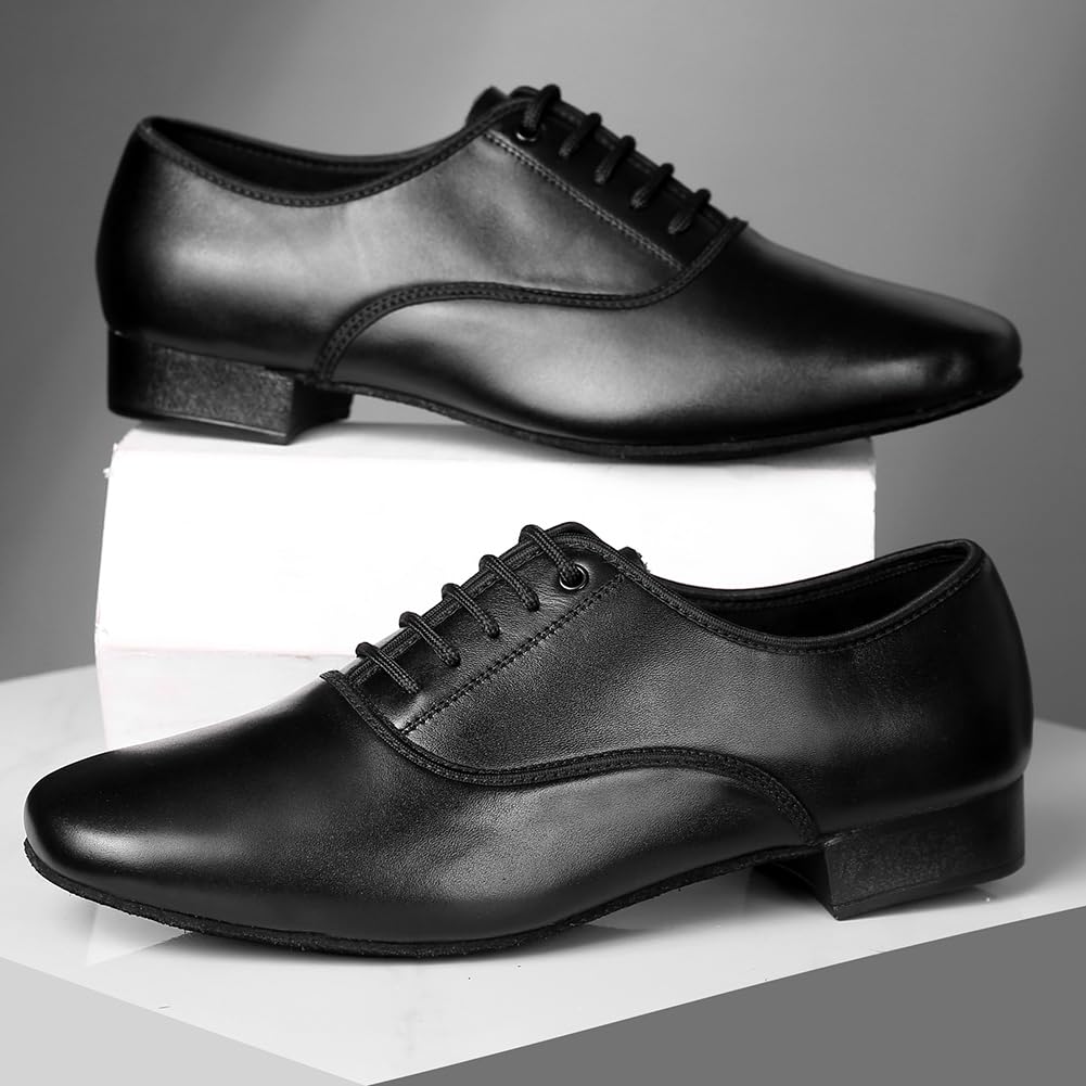 Scarpe da Ballo Uomo Liscio Pianta Larga Suola Scamosciato per Salsa Tango Jazz