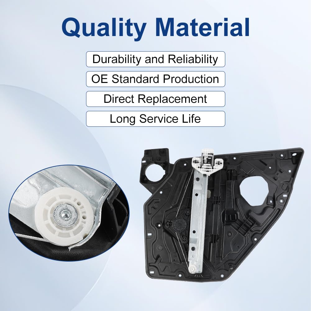 Rear Left Driver Side Electric Power Window Regulator Without Motor Compatible with Chrysler 300 Dodge Charger 2011-2021 Replacement for 752-646 752646 68103999AA