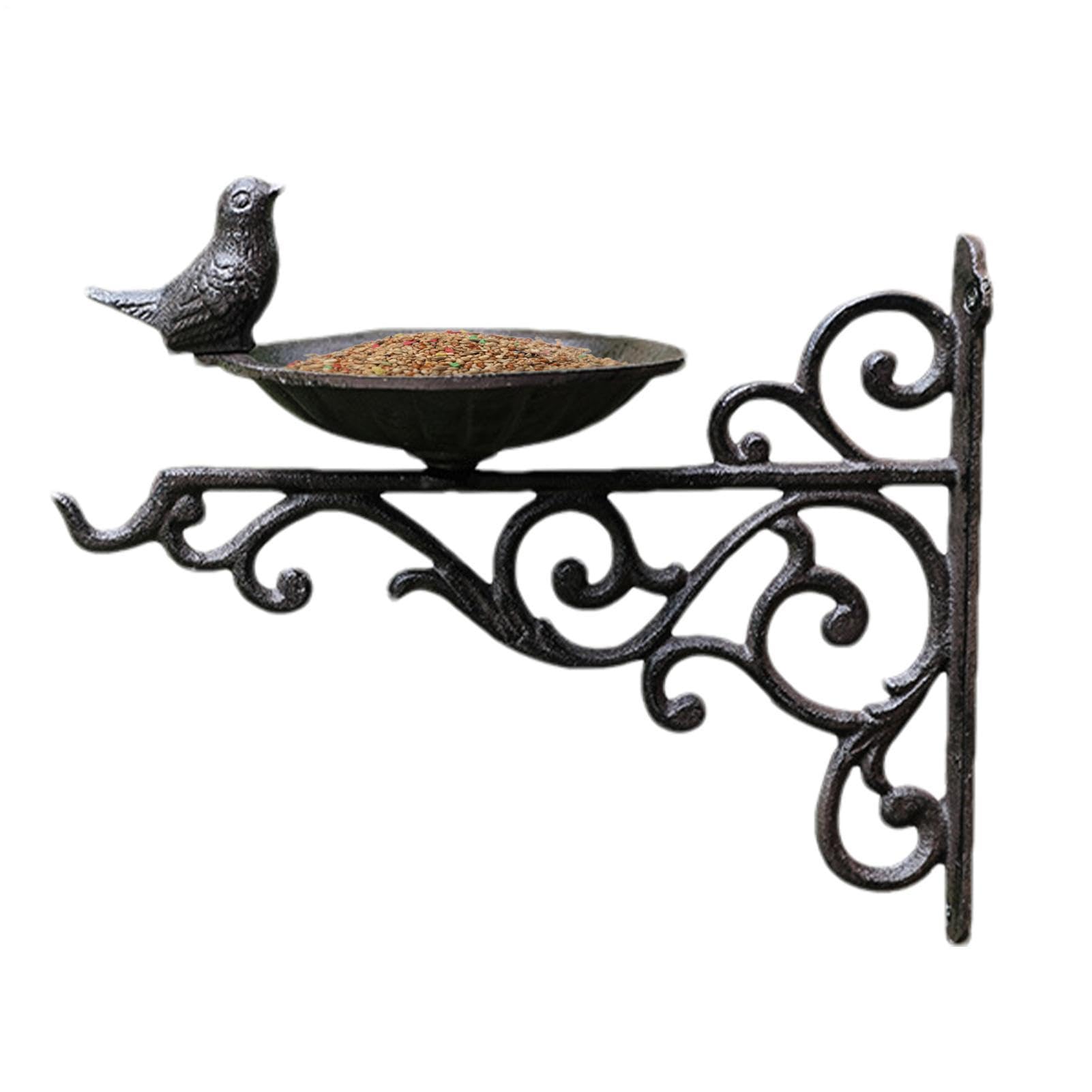 Metálico Para Pájaros Decoración Jardín Hierro Fundido Reforzado | Bandeja Colgante Para Exterior De Aves Salvajes en exterior, jardín, sendero, patio, porche, ventana, farol y granja