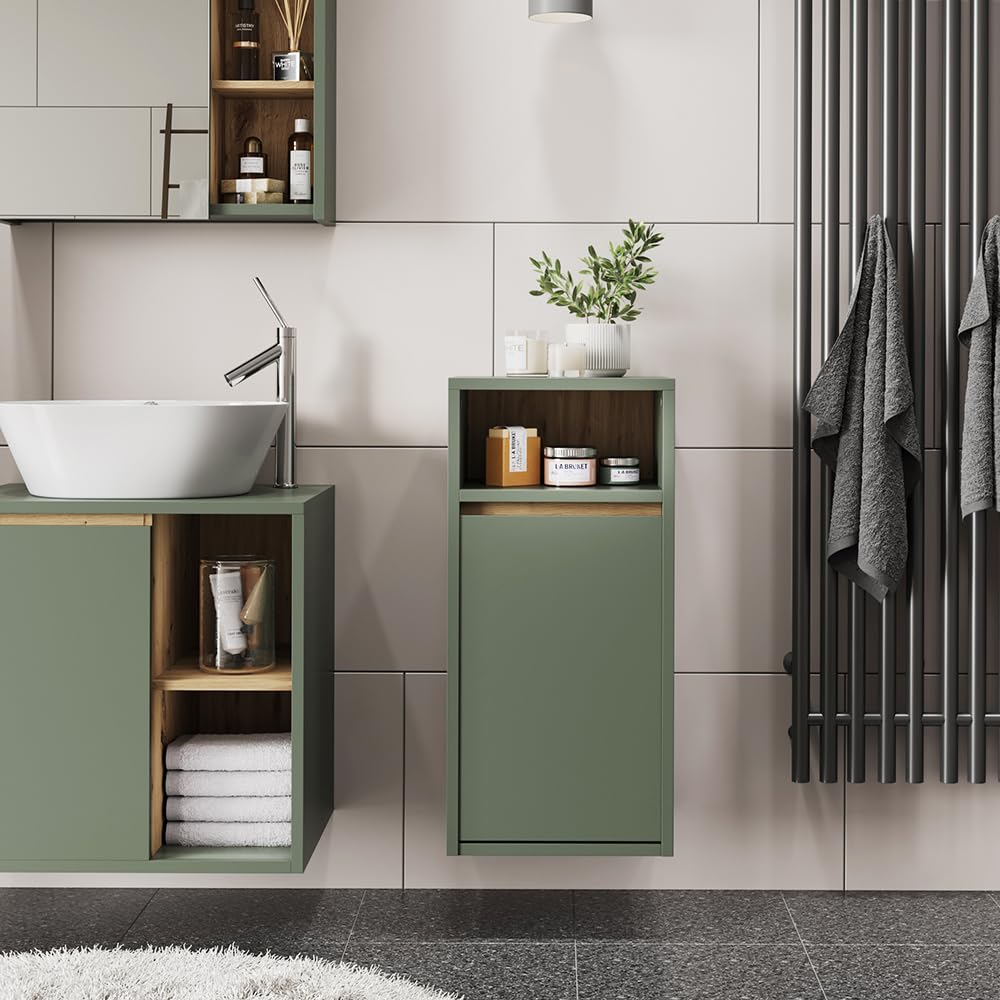 Vicco Armario de baño Viola, Verde/Artesano, 38 x 80 cm