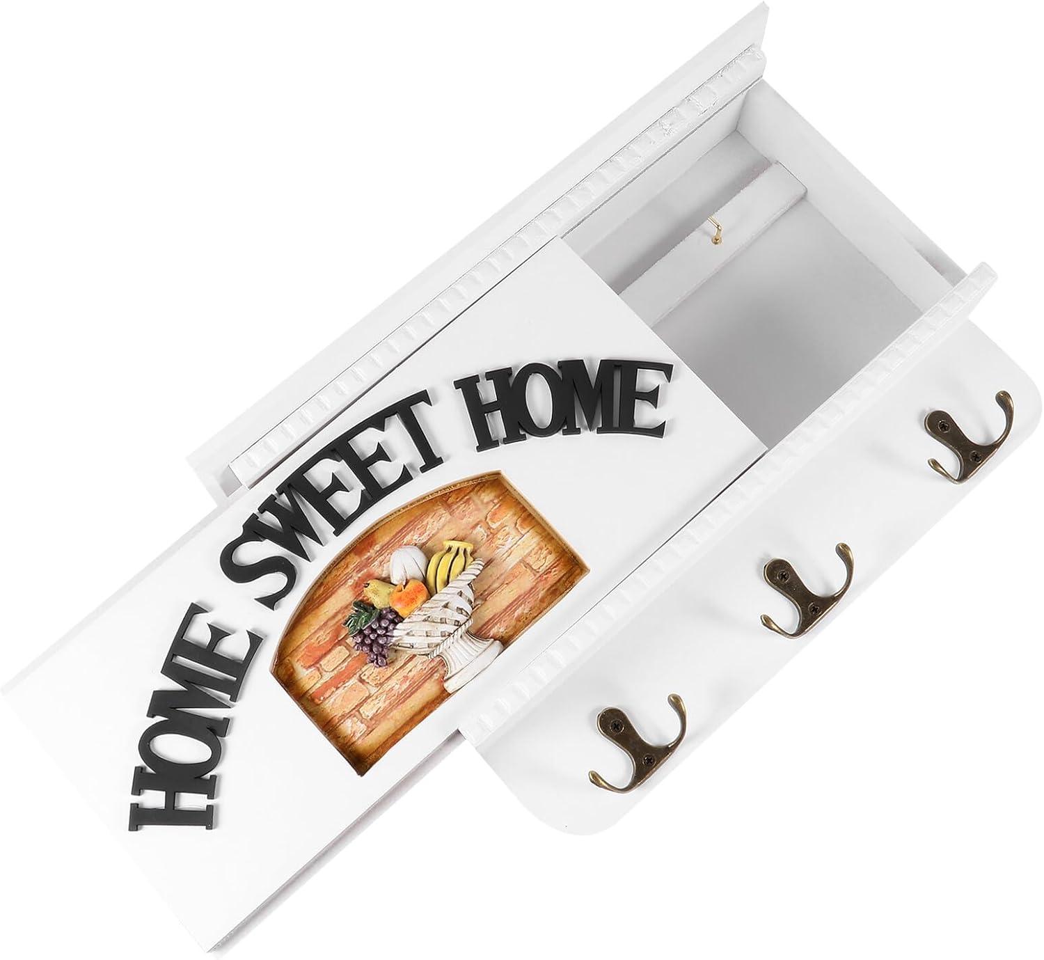 Vintage Wall Mounted Key Holder and Door Hanger Hook Retro Home Storage Rack with Rustic Design for Entryway and Hallway Organization