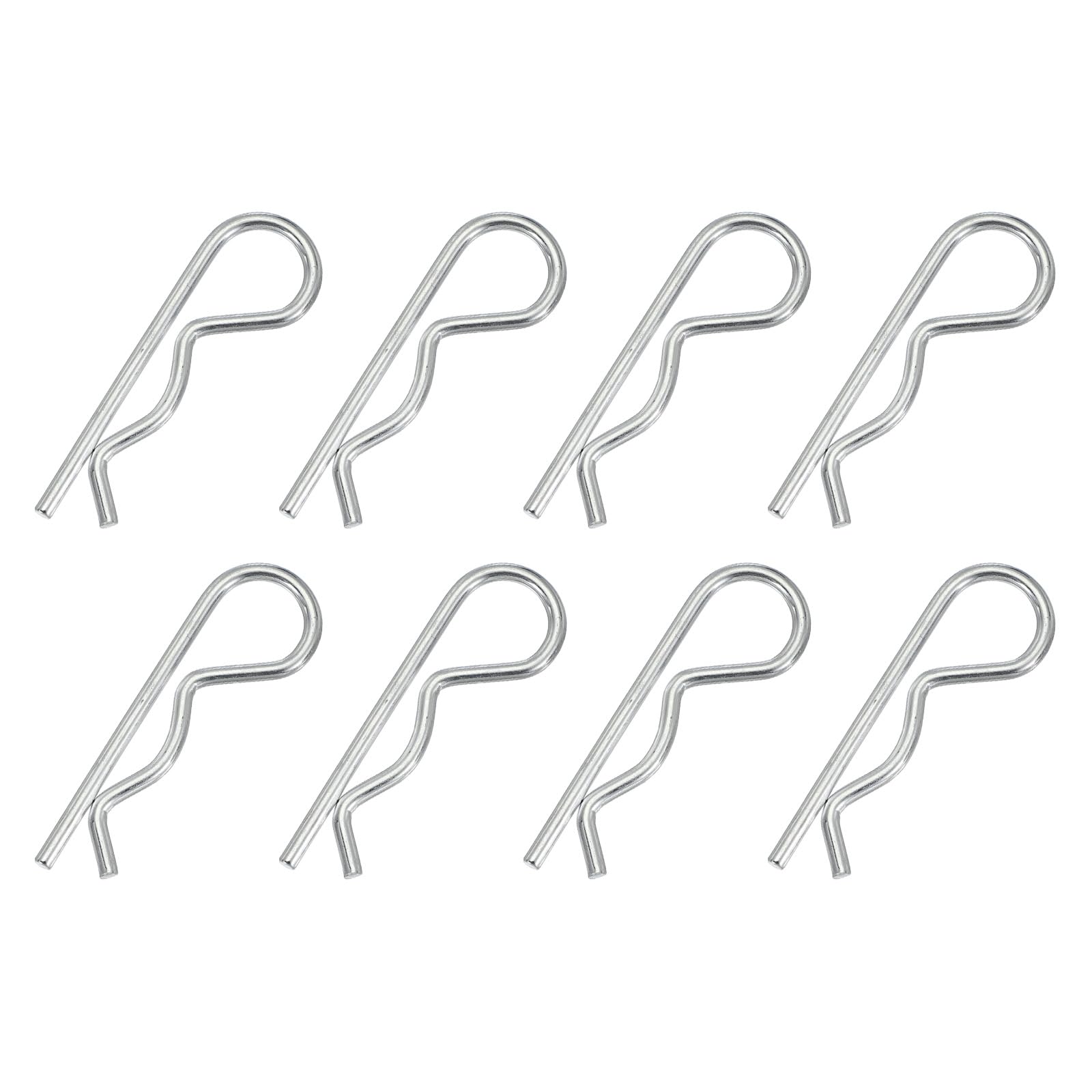 PATIKIL M5 x 100 mm Cotter Pin Assortment Kit, 2 Pcs Heavy Duty R Clips Hardware Pin Carbon Steel Spring Fasteners Hitch Pin for Trailer Locking Lawn Mowers Truck, Silver Tone