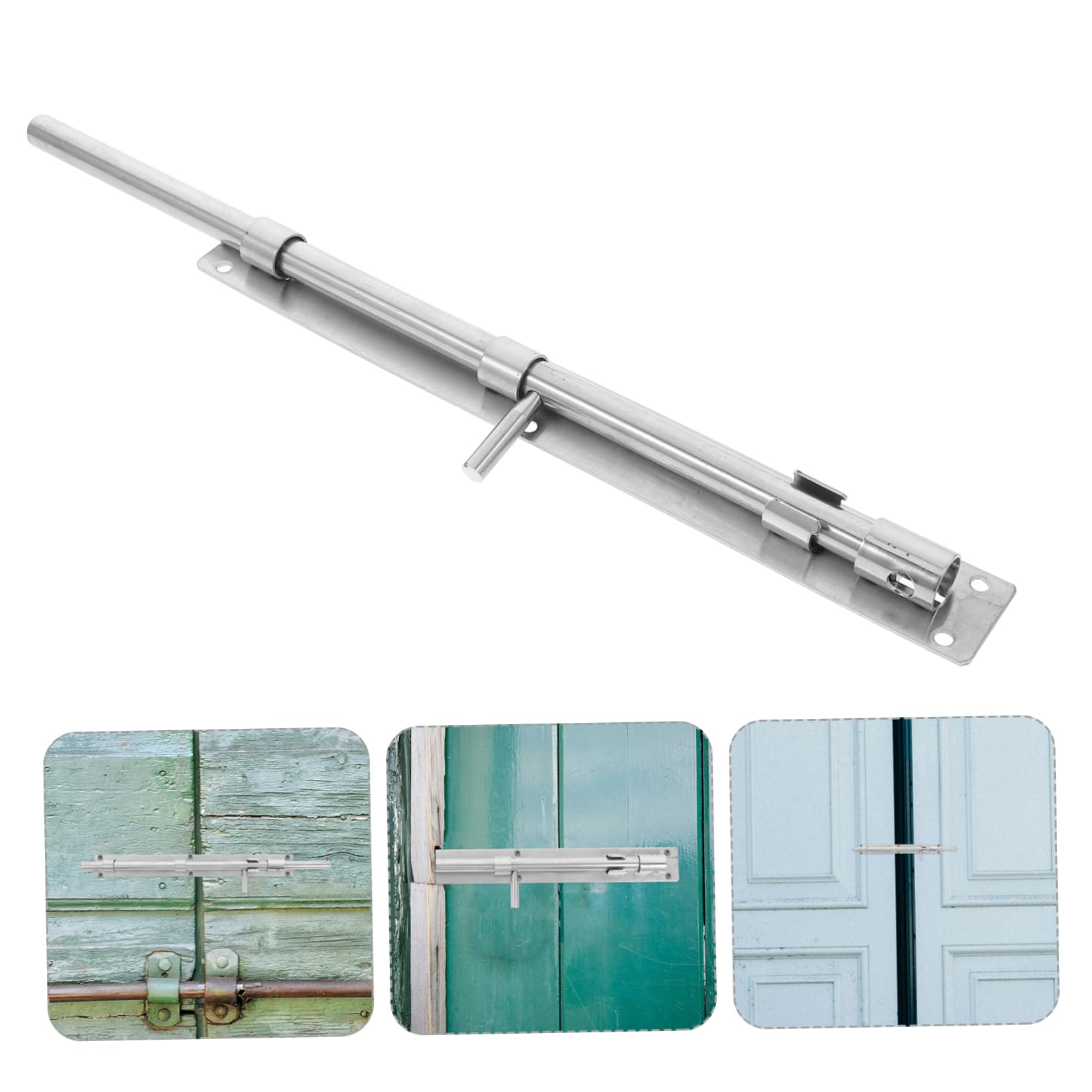 Loquet de Porte de Grange en Acier Inoxydable Argenté, Verrou Renforcé