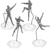 Flexible Assembled Action Figure Stand,Action Figure Display Holder Stand Base,Compatible with HG RG SD SHF Gundam 1/144 Toy,Doll Model Support Stand (4 Pack Clear)