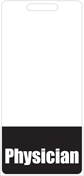 Physician Badge Buddy Black - Heavy Duty Badge Tags for Doctors - Double Sided Identification Card