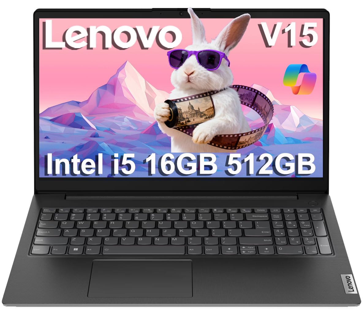 Lenovo V15 Gen 4 (15.6" FHD Anti-Glare, Intel 8-Core i5-13420H (> i7-1255U), 16GB RAM, 512GB SSD) for Business, Home, Military Grade, RJ-45, Webcam w/