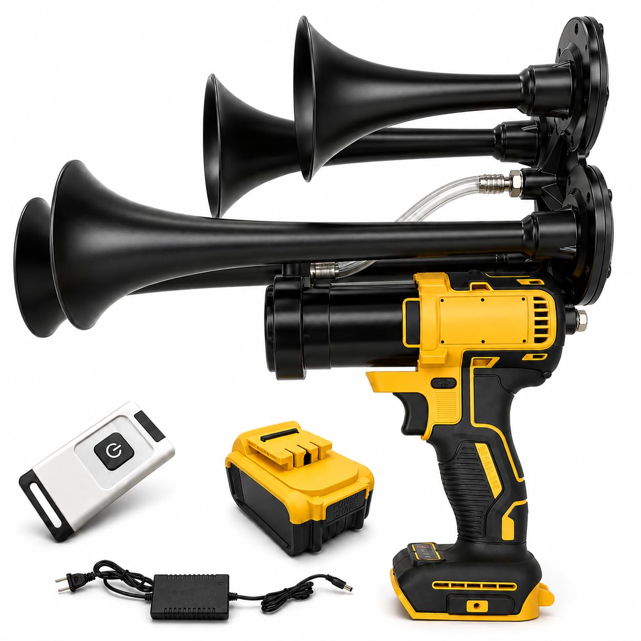Photo 1 of Nowyeh Cordless Train Horn Kit with 4 Trumpets and Remote