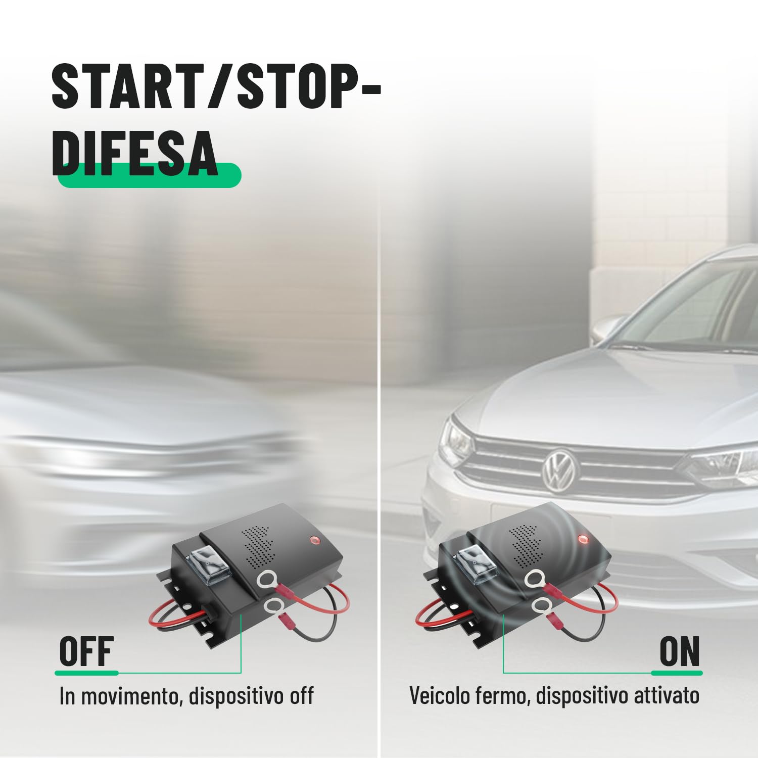 greate 3X Dispositivo antitasso per Auto con connessione Batteria 12V - dissuasori piccioni ultrasuoni - dissuasori Uccelli ultrasuoni