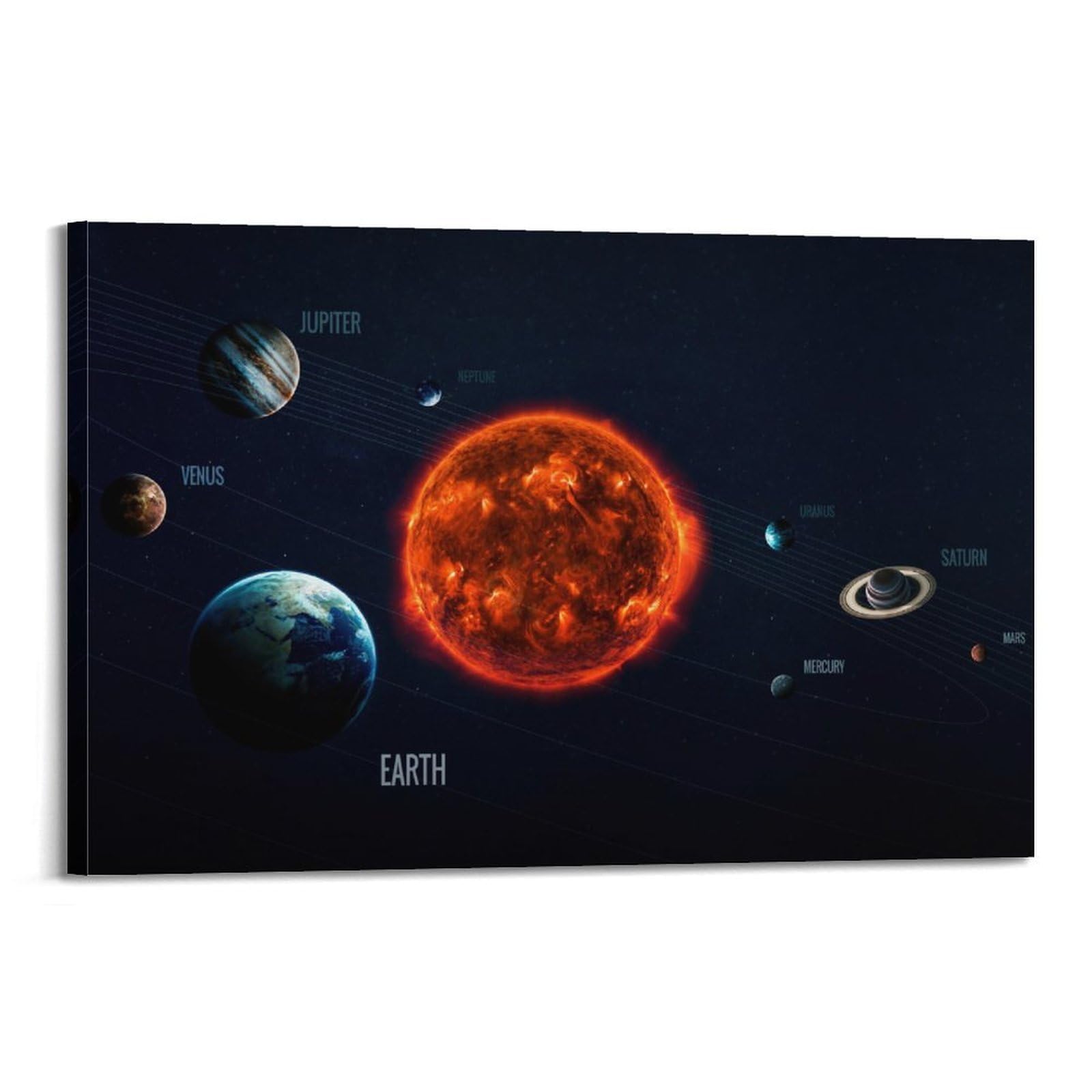 OKAHYS Solar System Planets Dark Aesthetic Space Poster Decorative Painting Canvas Wall Artworks Picture 20x30inch(50x75cm)