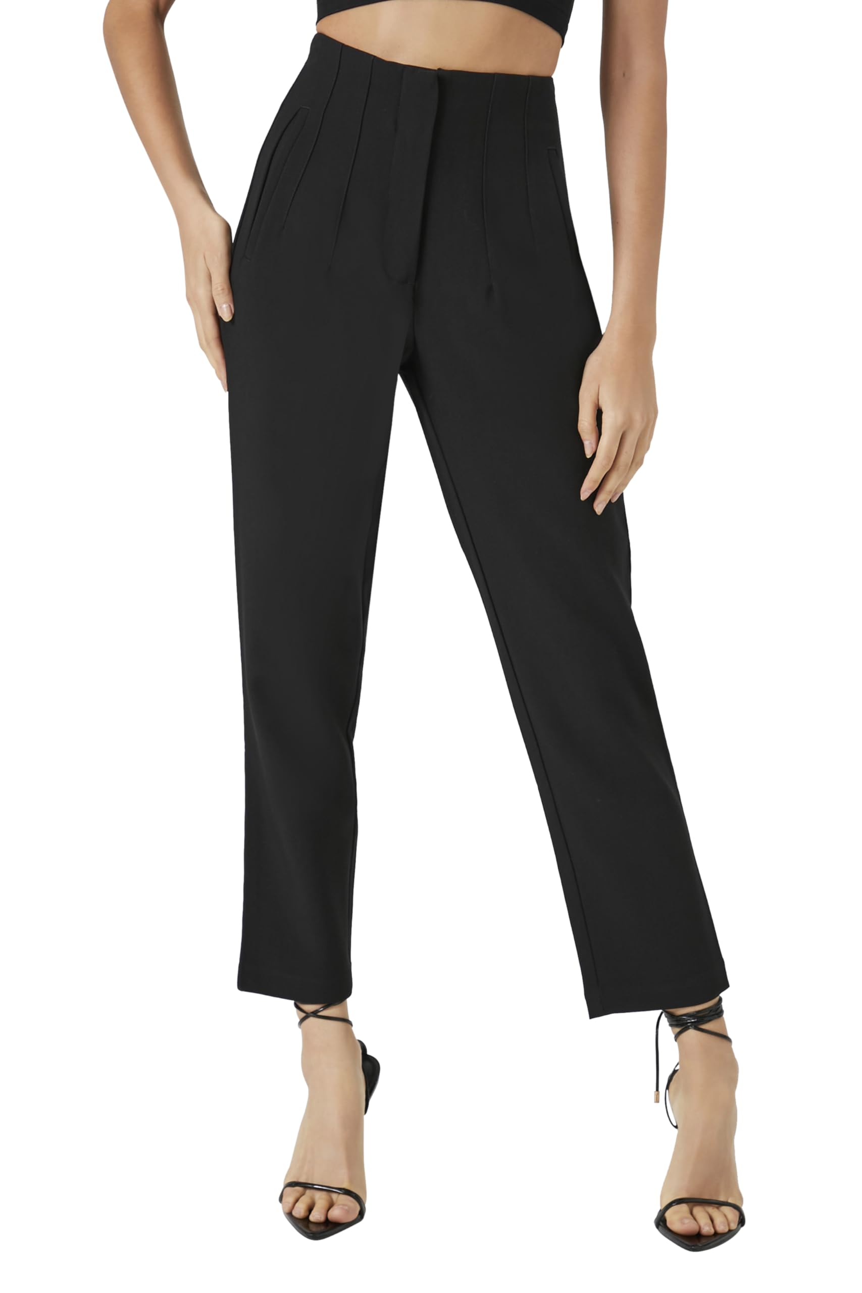 Forever 21 - Pleated High-Rise Pants, Pantaloni Donna