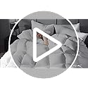 Ubauba Goose Feather Down Fiber Comforter Queen Size Duvet Insert - Hotel Luxury Fluffy White Bedding Comforter, All Season Medium Warmth -100% Cotton Cover, 90 x 90 Inch