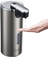 Crehora Touchless Automatic Soap Dispenser Stainless Steel - 3 Adjustable Volumes, IPX4 Waterproof Kitchen Bathroom Countertop