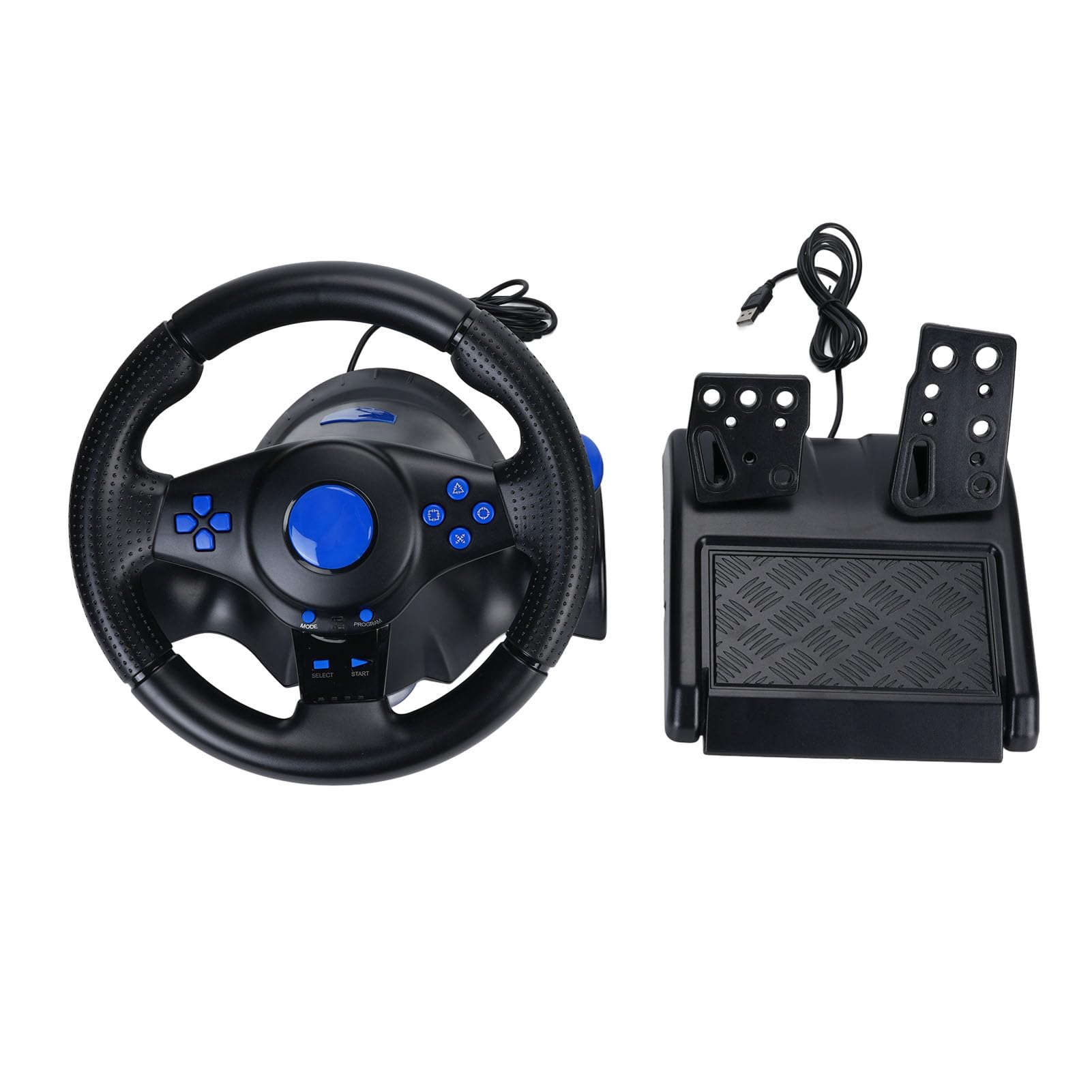 PUSOKEI Volante con Pedali Lineari e Paddle USB Rotazione di 180° Feedback di Vibrazione Realistico Volante da Gioco per PC per per