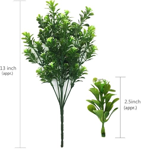 Miniatura 2 de Cattree - Arbustos artificiales, hierba de plástico, plantas artificiales para boda, interior, exterior, hogar, jardín, terraza, cocina, oficina,