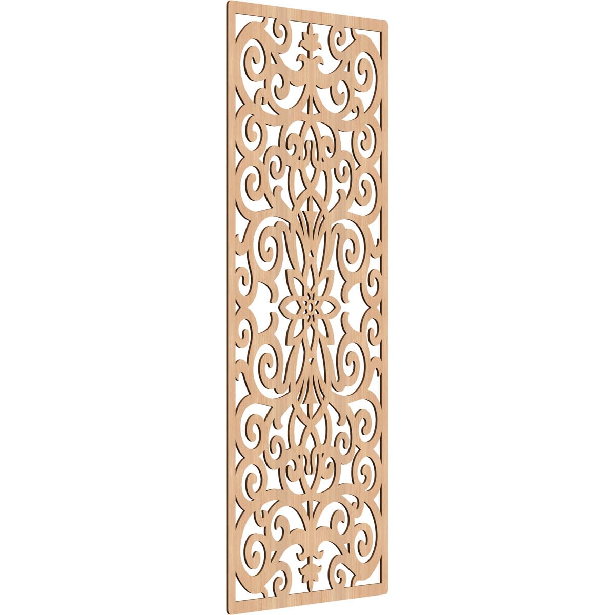 Buel Decorative Pierced Fretwork Wood Wall Panels, 33 3/8"W x 84 3/8"H x 1/4"T, Hickory