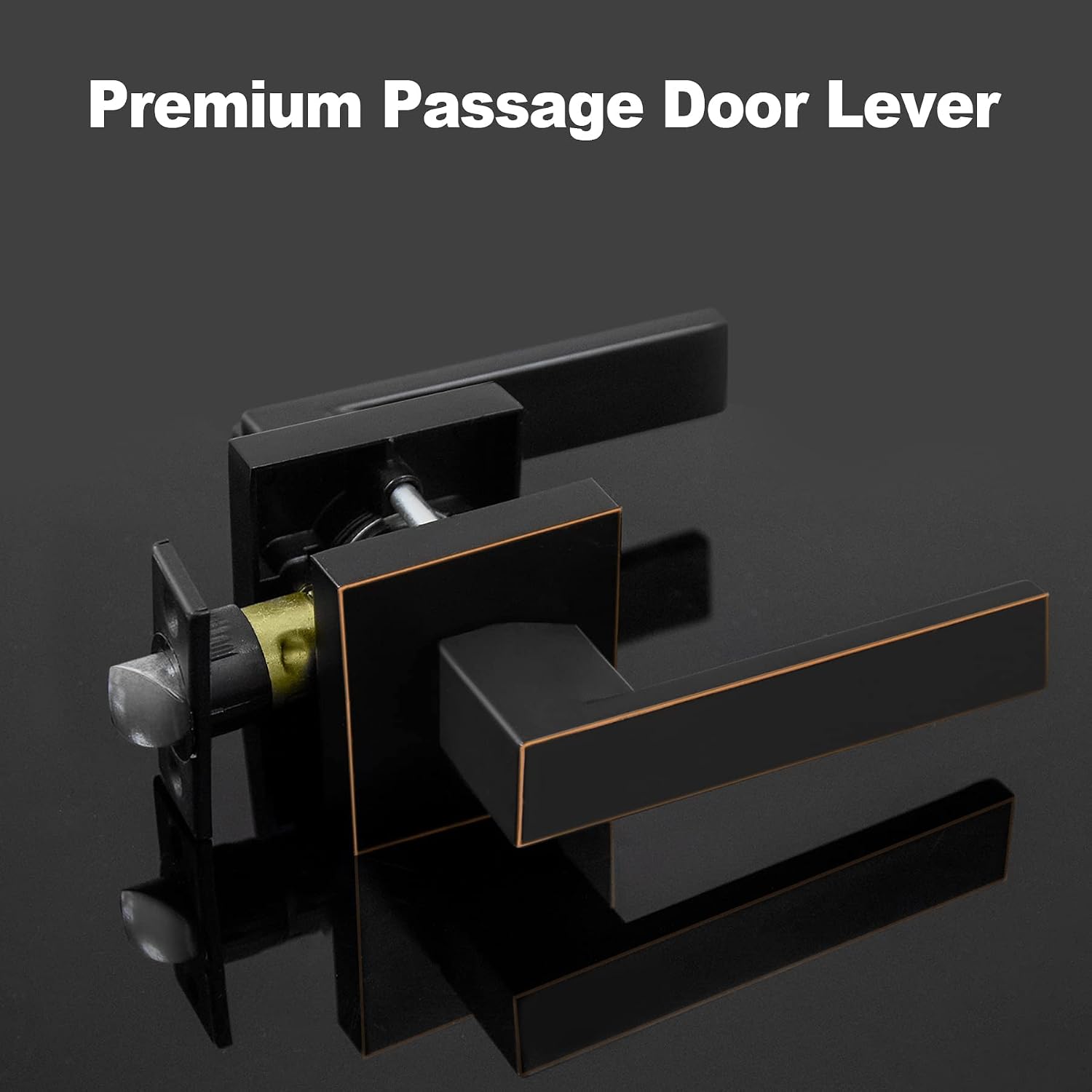 Exсluѕіvе Dіѕсоunt 50% Prісе [3 Pack] BESTTEN Passage Door Lever in Oil Rubbed Bronze with Removable Latch Plate, Monaco Series Oiled Bronze Square Interior Door Handle for Interior, Non-Locking