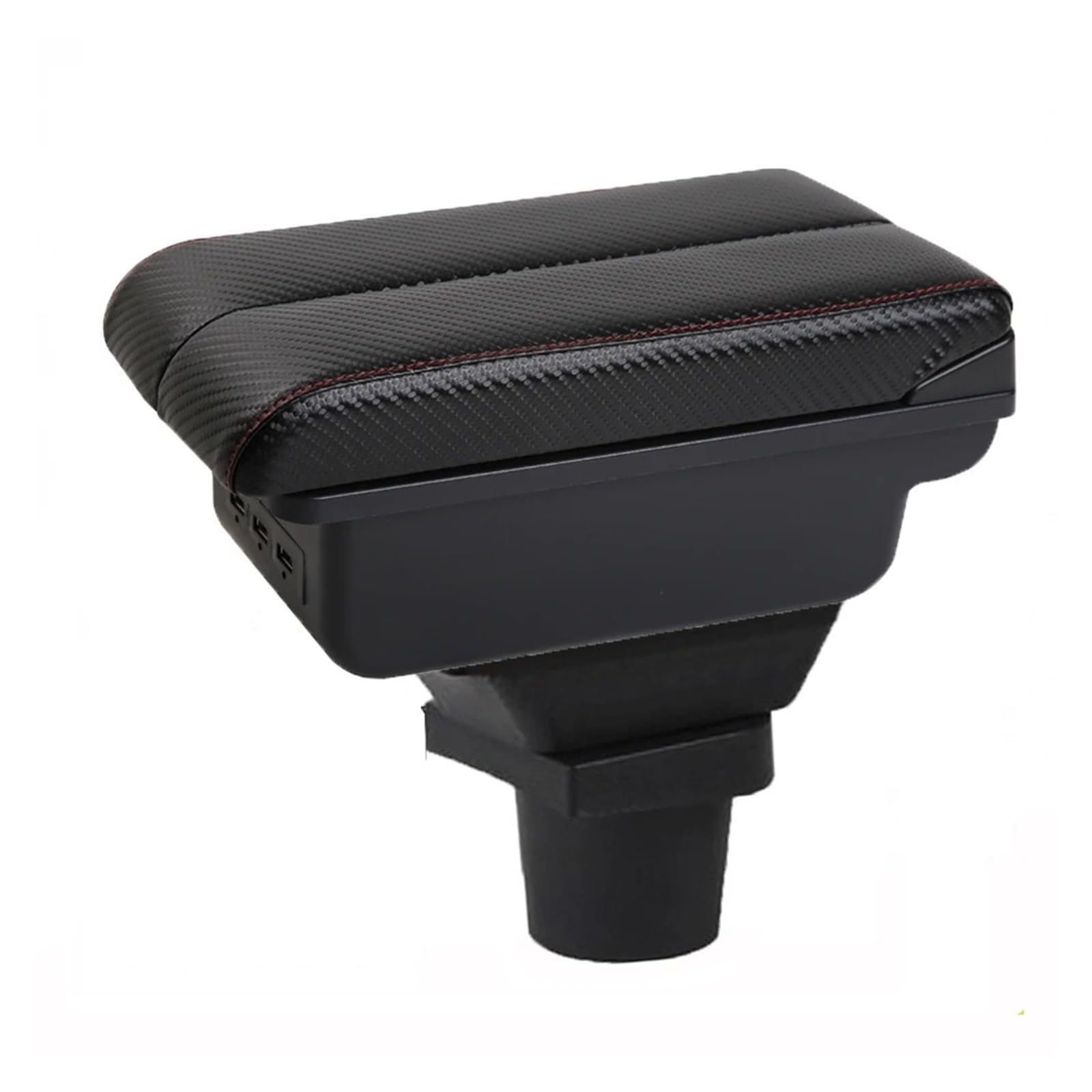 Ggwqoops Car Armrests For UP For Skoda For Citigo Iv For VW For Seat For Mii Car Armrest Box Central Storage Elbow Support Armrest Box(C-3USB-Red Line)
