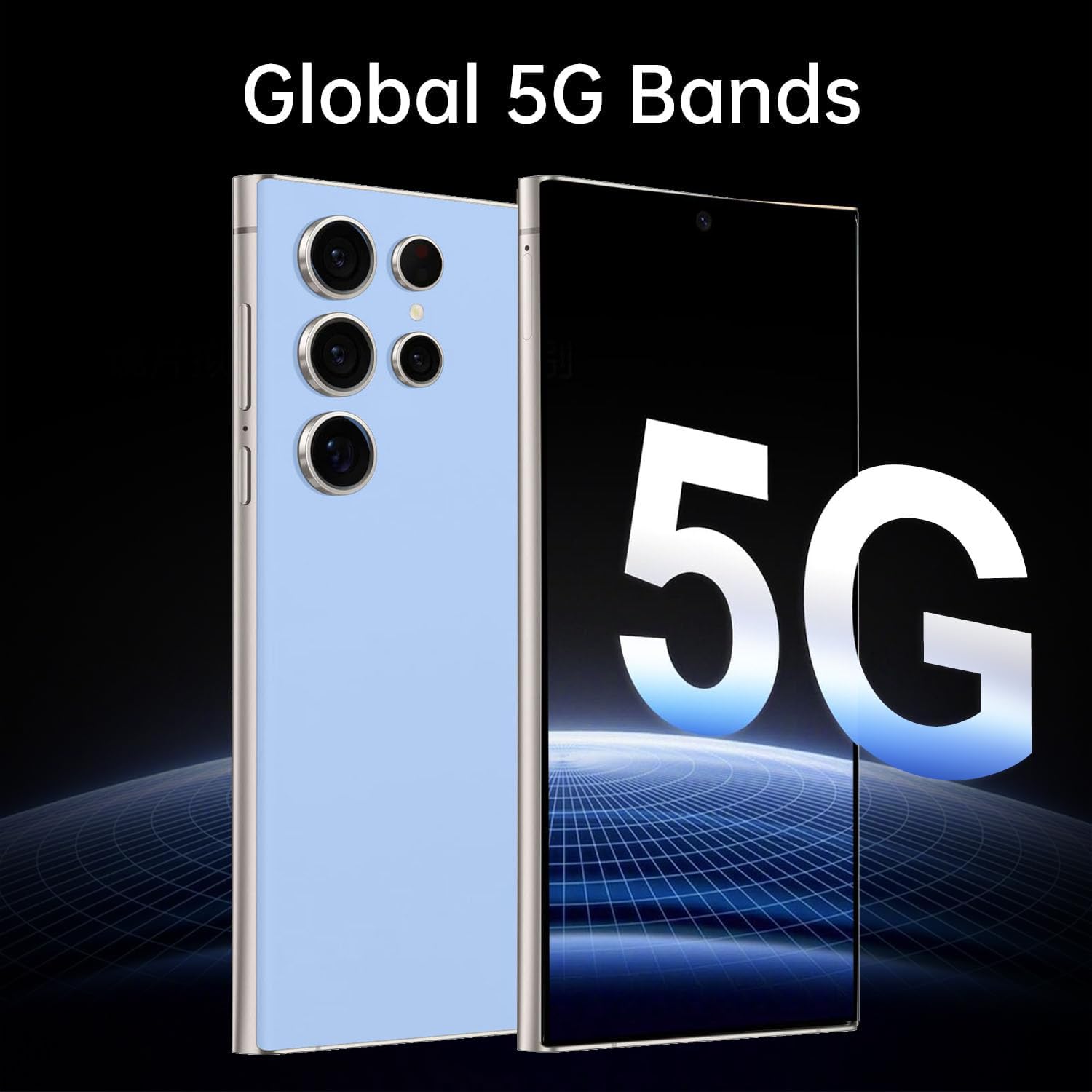 I24 Ultra 5G Unlocked Phone,8+256GB with 128GB Memory Card Cell Phone,Built in Pen The Phone,Smartphone Battery 6800mAh 6.8" HD Screen,5G/Face ID/Fingerprint Lock/GPS (Sky Blue)