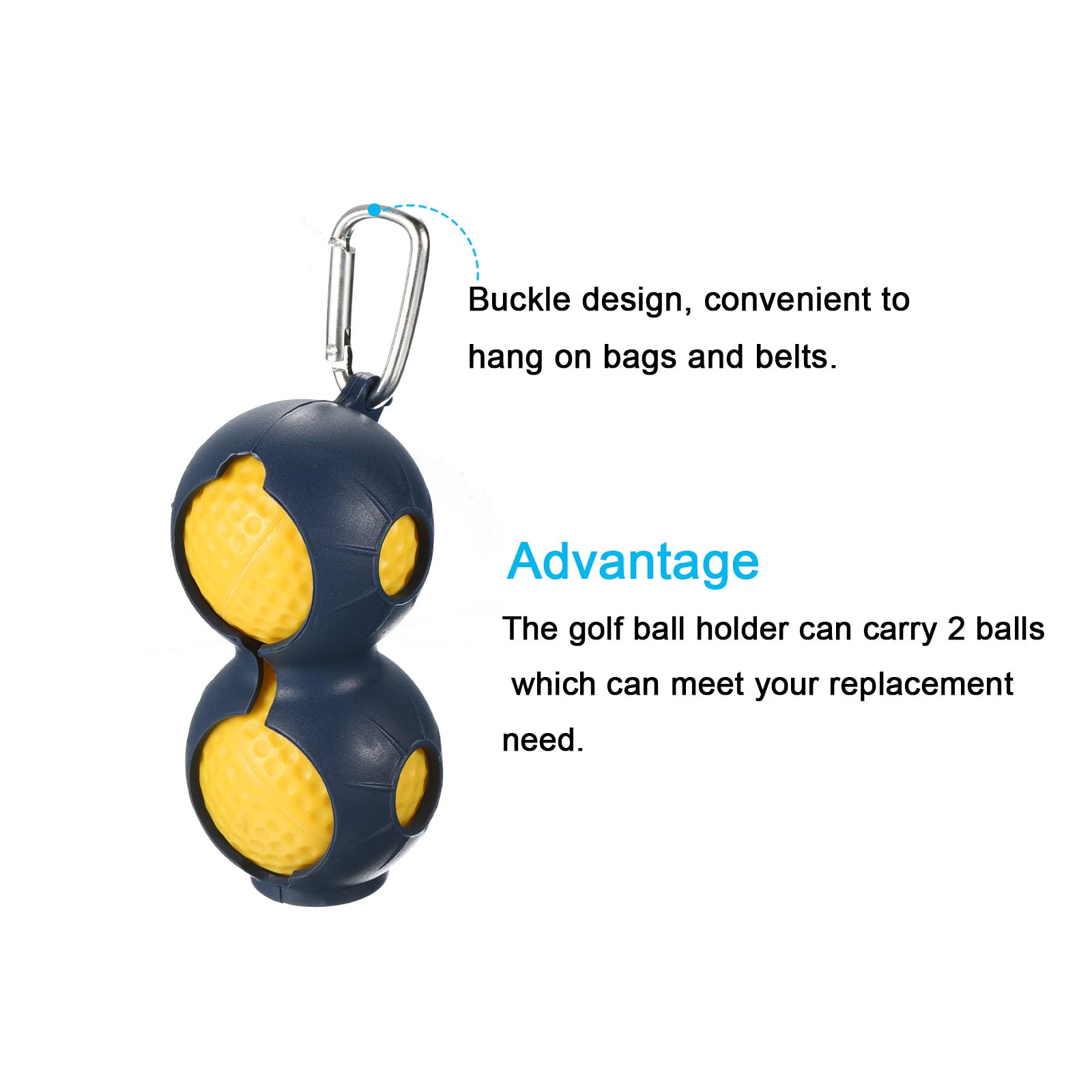 PATIKIL Golf Ball Holder, 1 Pack Silicone Balls Carrier Protective Portable Sleeve with Buckle for Golf Bag Belt Blue - Image 4