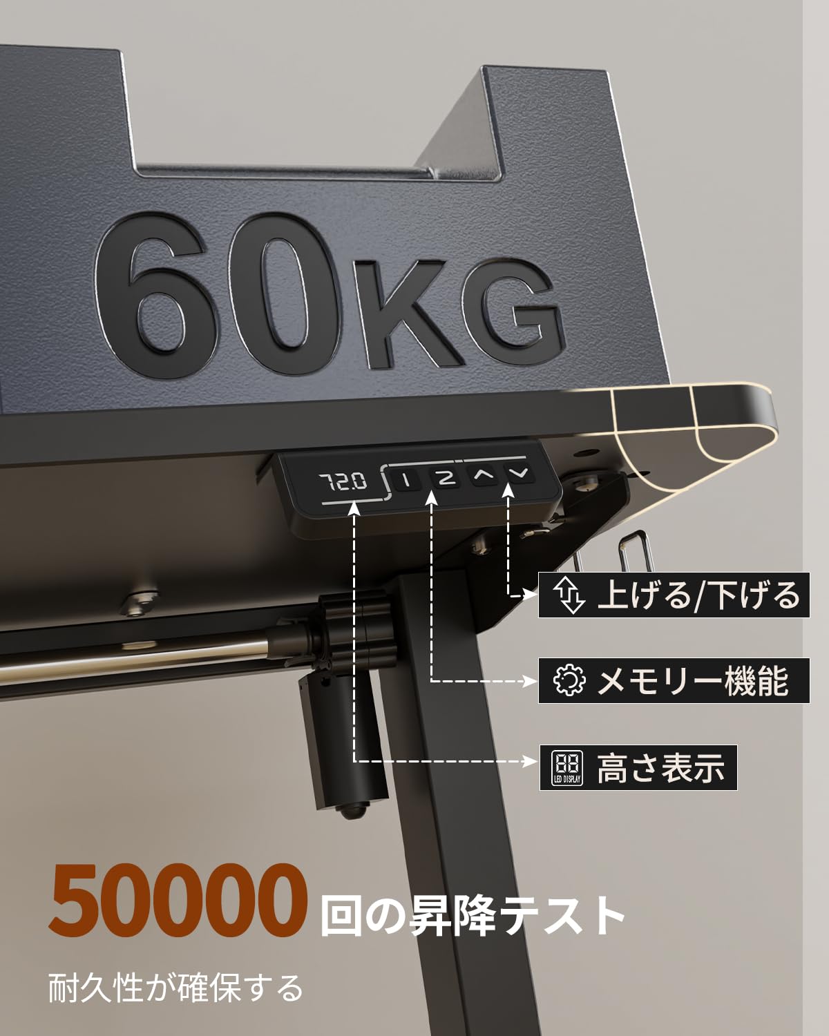 Amazon | Anovara(アノヴァラ) 昇降デスク 電動 昇降式 幅120cm 奥行