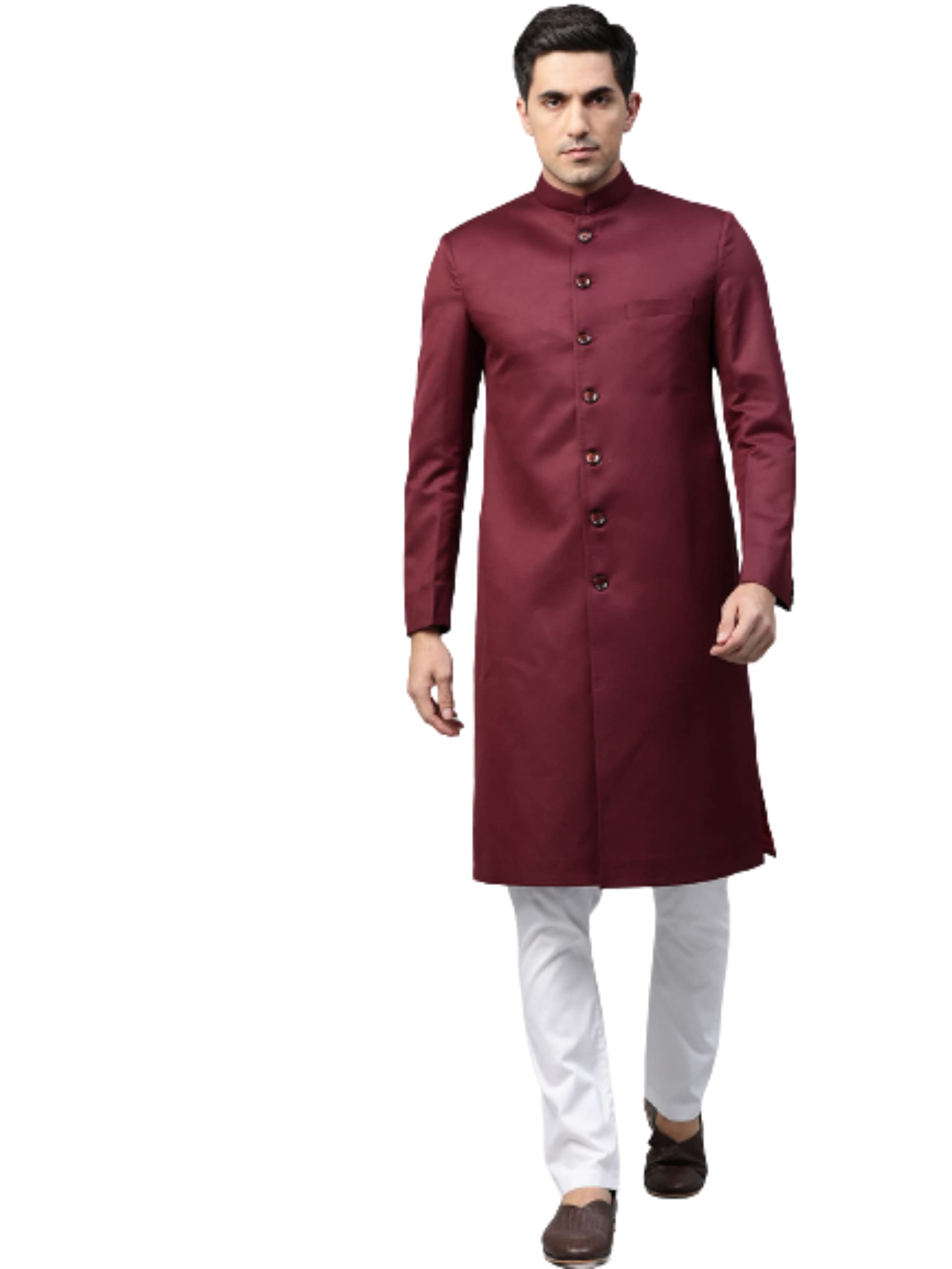 Sherwani Set for men Maroon with Pant for party and wedding|Size 42-image-42