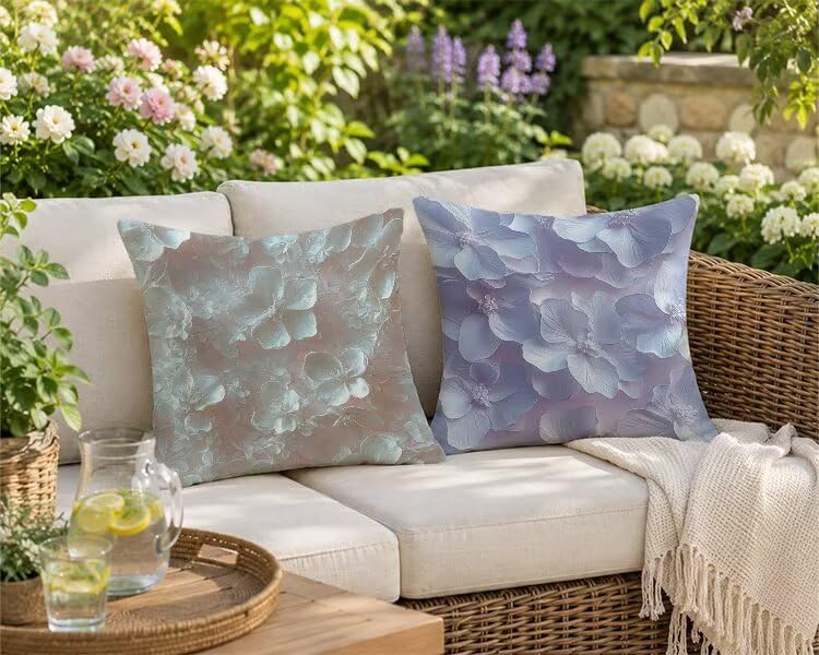 Housses de coussin extérieur 60x60 lin imperméable lot de 2 - 3