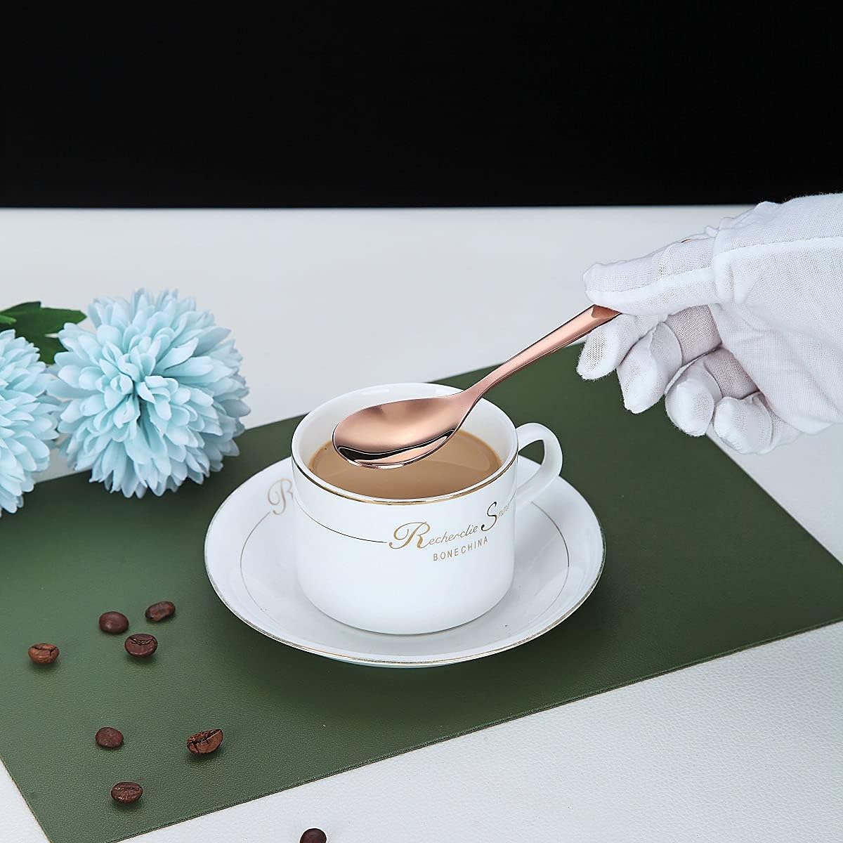 HOMQUEN Copper Demitasse Espresso Spoons