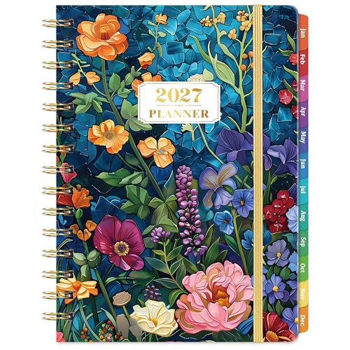 2027 Planner - JAN 2027 - DEC 2027 2027 Planner Weekly and Monthly with Colorful Tabs Planner 2027 6.5 x 8.5 27 Calendar Planner Weekly and Monthly Planner with Inspiring Quotes Twin-wire Binding Premium Paper Back Pocket & Hardcover