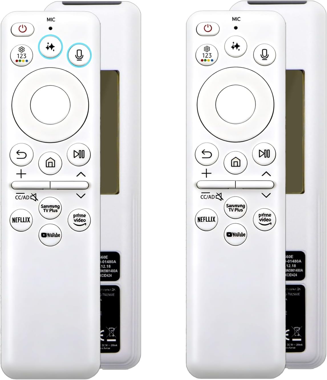 2 Pack BN59-01480A TM2360E TM2560E Replacement Solar TV Voice Remote USB-C Rechargeable Charging Bluetooth Remote Control with AI Compatible with Samsung 2023-2025 Neo QLED 8K, QLED Smart TVs-White