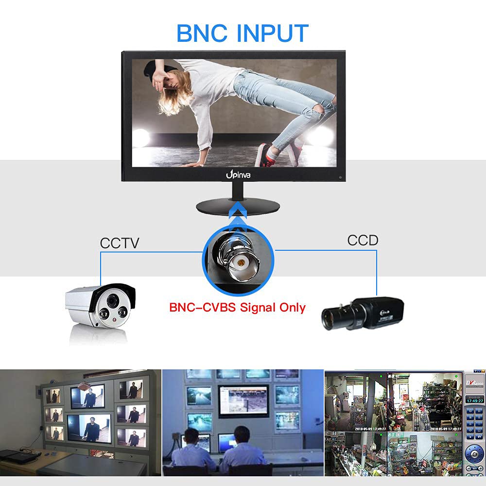 Display multifunzione CCTV da 22 pollici supporta PC HDMI BNC VGA AV interfaccia di ingresso USB 1920 x 1080 schermo Full HD con altoparlante integrato LCD