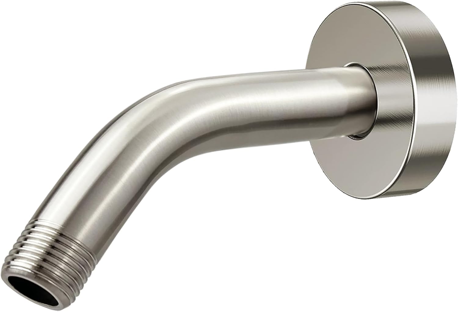 Shower Arm with Flange, Wall Mounted Shower Pipe, Suitable for Replacement Fixed Shower and Handheld Showerhead (6 Inch, Brushed Nickel)