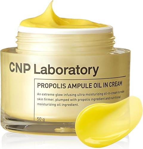 CNP Propolis Ampule Oil-in-Cream - Moisturizing Cream with Propolis Extract, 5 Oil Blend, Ceramide & Hyaluronic Acid for Firm & Radiant Skin, Gifts for Women, Korean Skin Care (1.76 fl. oz)