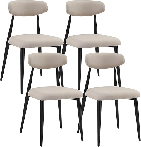 Miniatura 4 de JUSTONE Juego de 4 sillas de comedor, sillas de comedor modernas de mediados de siglo, sillas de comedor de cocina y comedor, silla de comedor