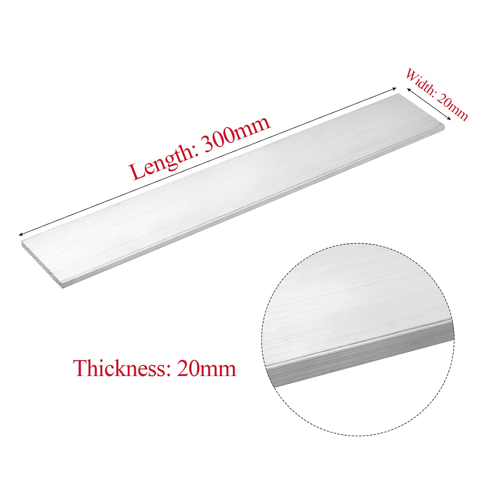 Länge quadratisches Aluminium Ba 20X20×300Mm-20X30×300Mm Geeignet for Maschinenteile und Heimwerkerprojekte ，Vierkantsägeblätter(20x20x300mm)