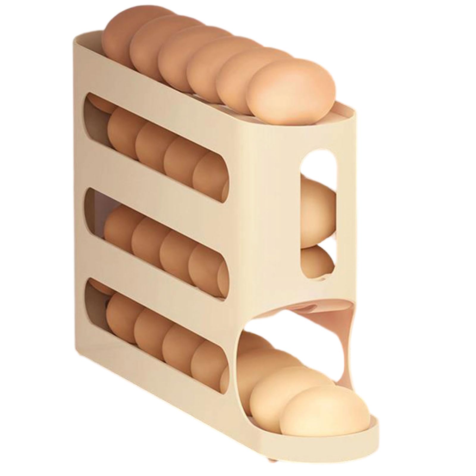 alloneslife Modern Refrigerator Eggs Dispenser with Heavy Duty Build and Layered Organization Fridge Organizers Crash Resistant Eggs Box