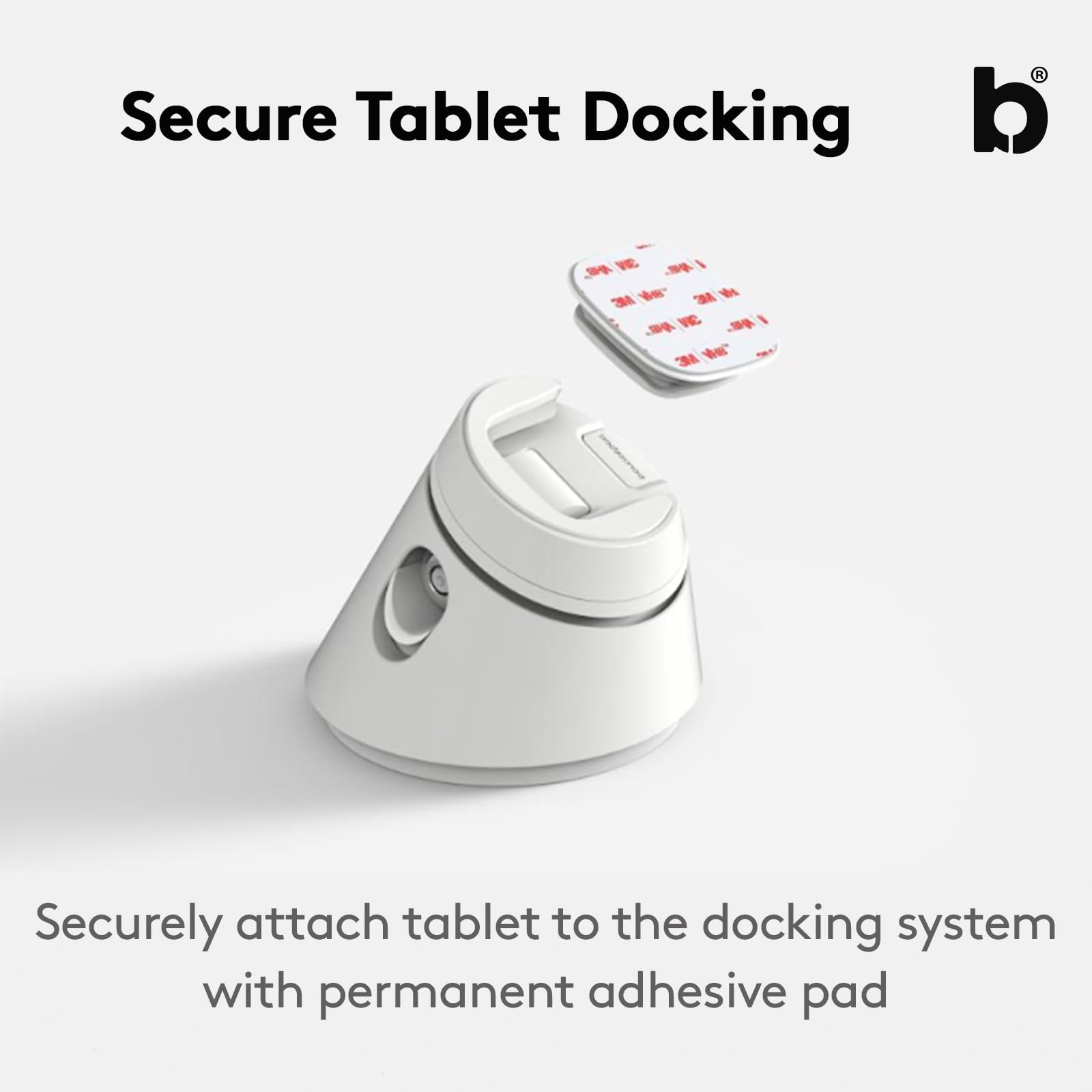 Bouncepad Click Supporto Universale e Sicuro da Parete e da Tavolo Compatibile con Tutti i Tablet e iPad, Bianco