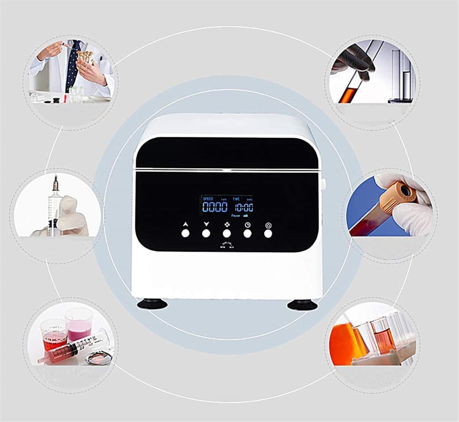 AADECOR Table Centrifuge, Intelligent PRP Centrifuge Digital Display Time Function 0-4000 RPM Centrifugal Machine with LCD Screen, Economy System for Serum/Fat Separator PRF Extractor, 50H 4 x 100 ml