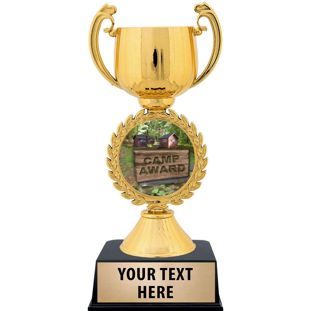 Personalized Camp Award Trophy, 7.25" Gold Cup Camp Award Trophies with Free Custom Engraving Prime