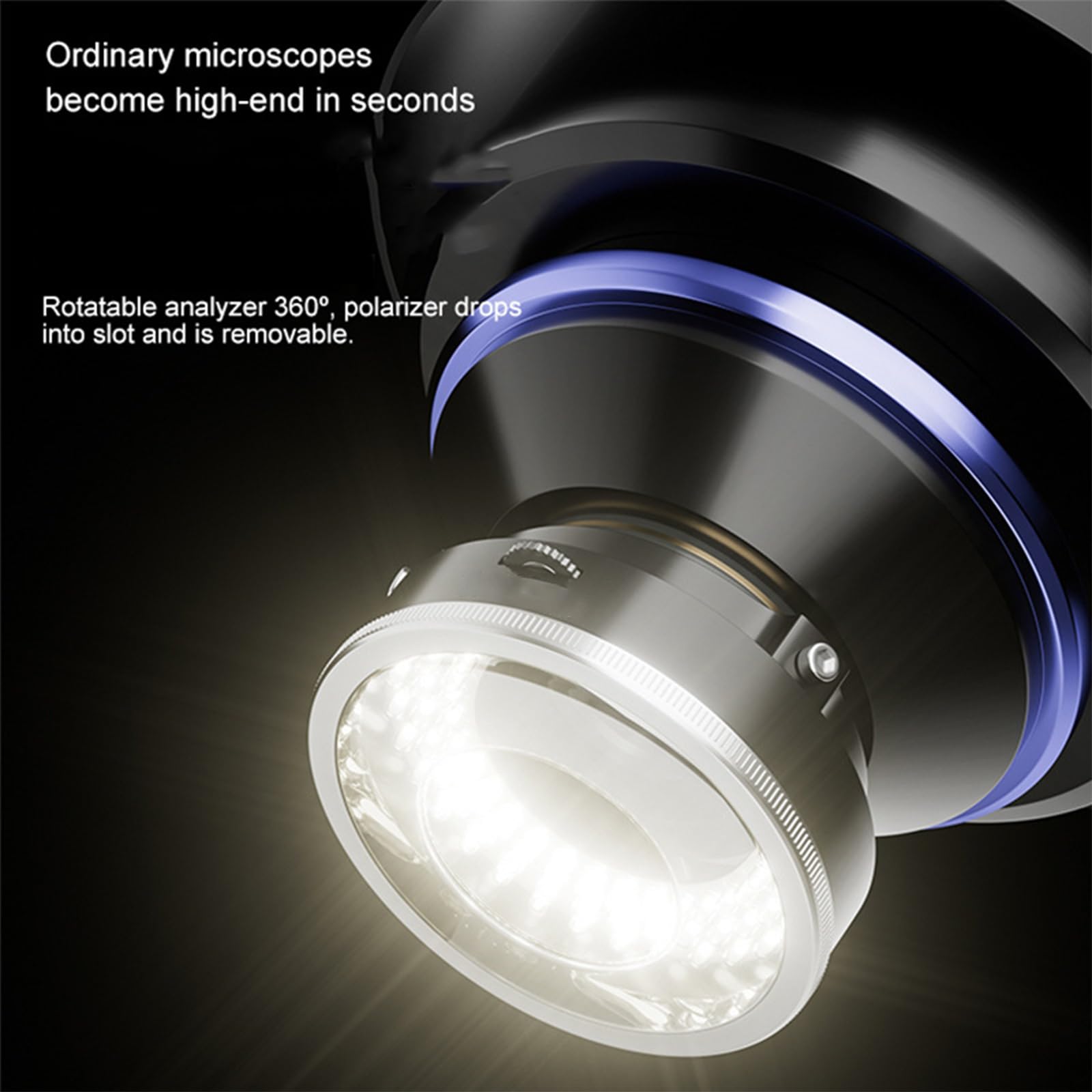 Hohe Helligkeit LED Polarisiertes Licht für Mikroskope Metallgehäuse Enhancer Mikroskopringe Leichtmetall